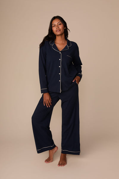 シャツ DAIRIKU Pullover Pajamas Shirt Navy DAIRIKU Pullover Pajamas Shirt Navy Women's Long Sleeve Oversized