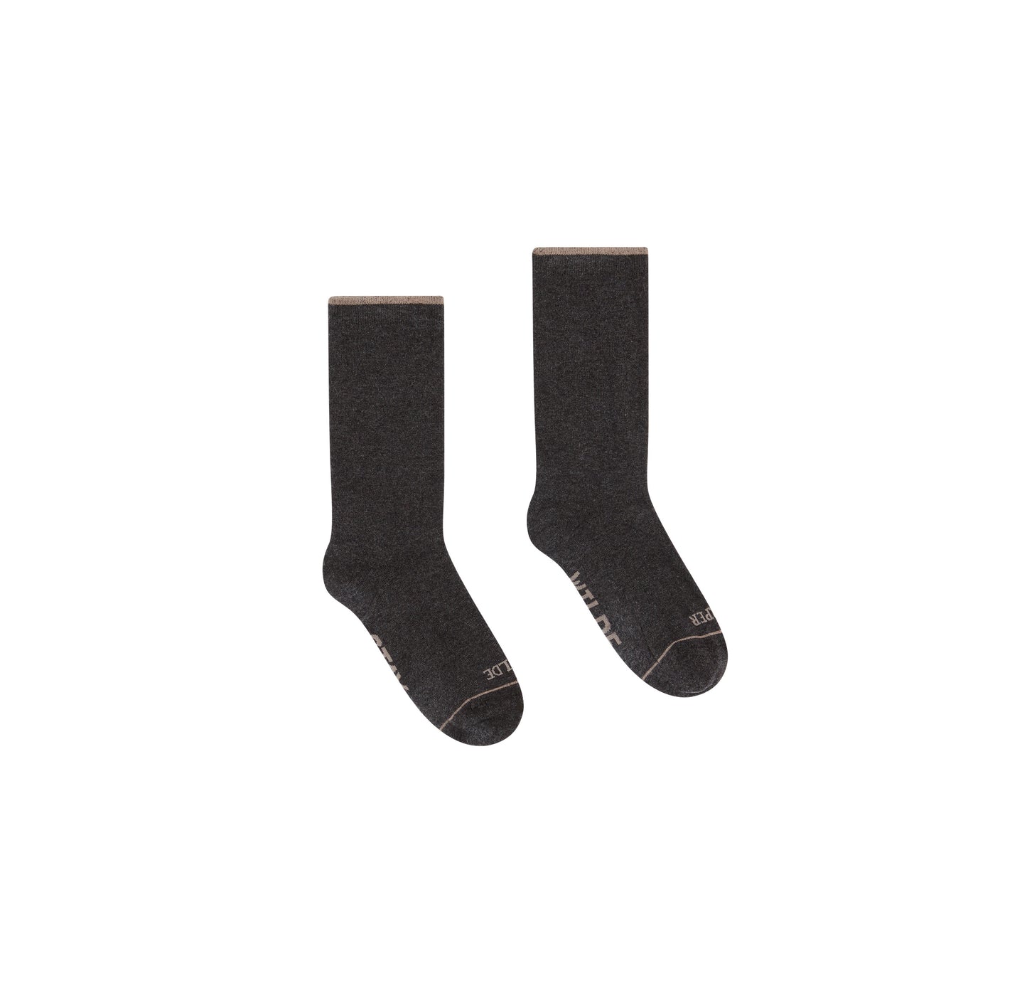 Flat lay of the Calf Sock in the color Heather Charcoal.