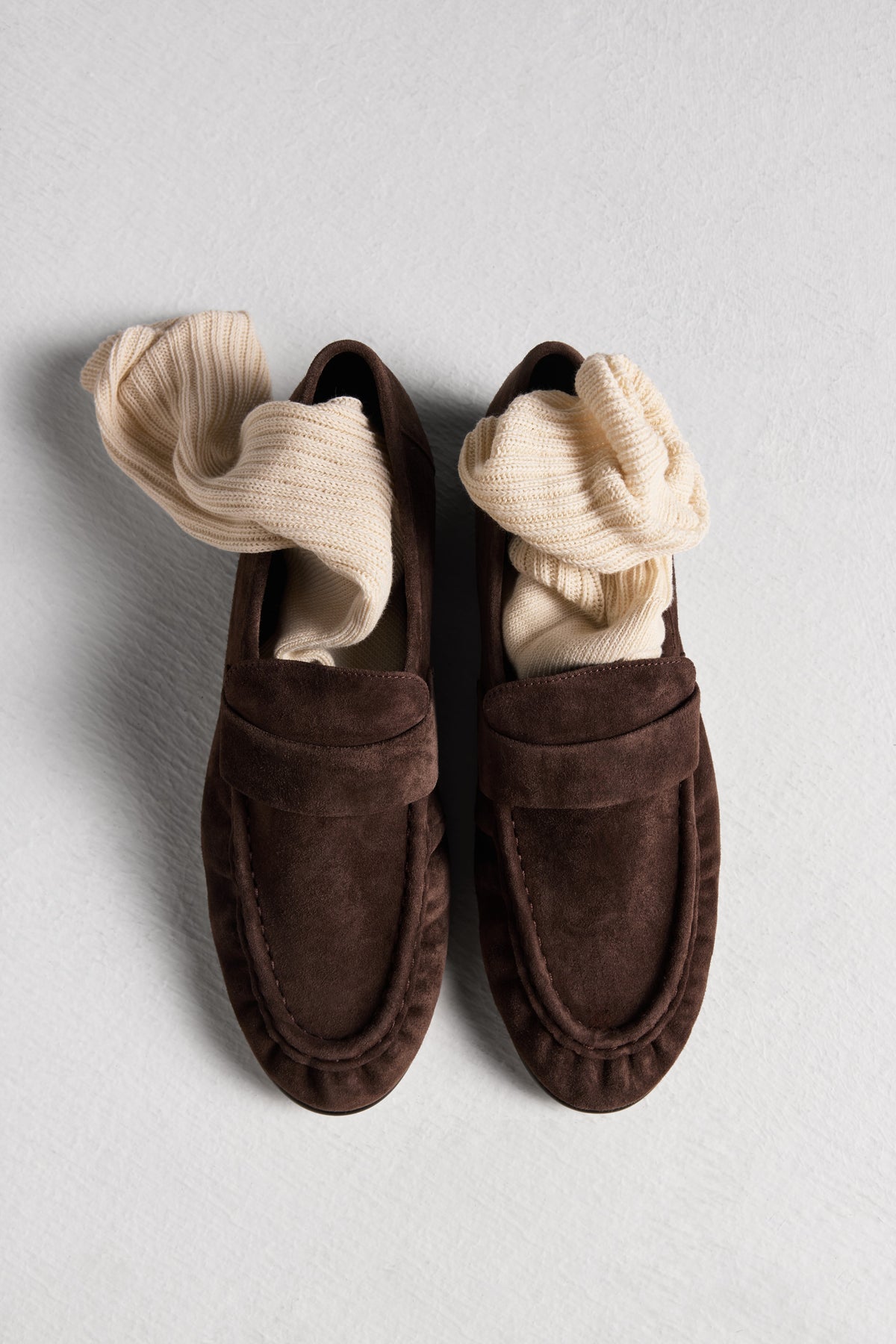 Flat lay product shot of the Stay Cozy Socks in Oatmeal.