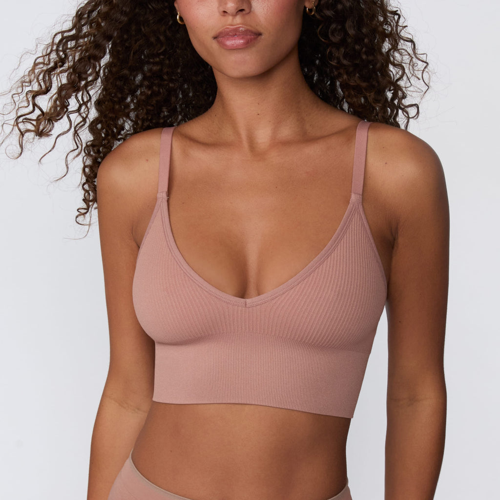 Ribbed Seamless Triangle Bralette