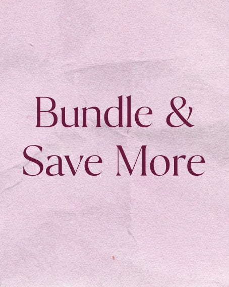 Blush pink crumpled paper background with text: "Bundle & Save More"
