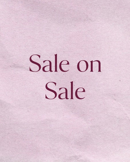 Blush pink crumpled paper background with text: "Sale on Sale"