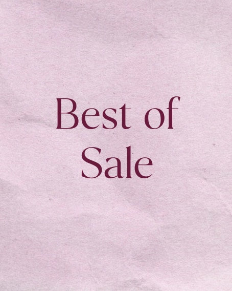 Blush pink crumpled paper background with text: "Best of Sale"