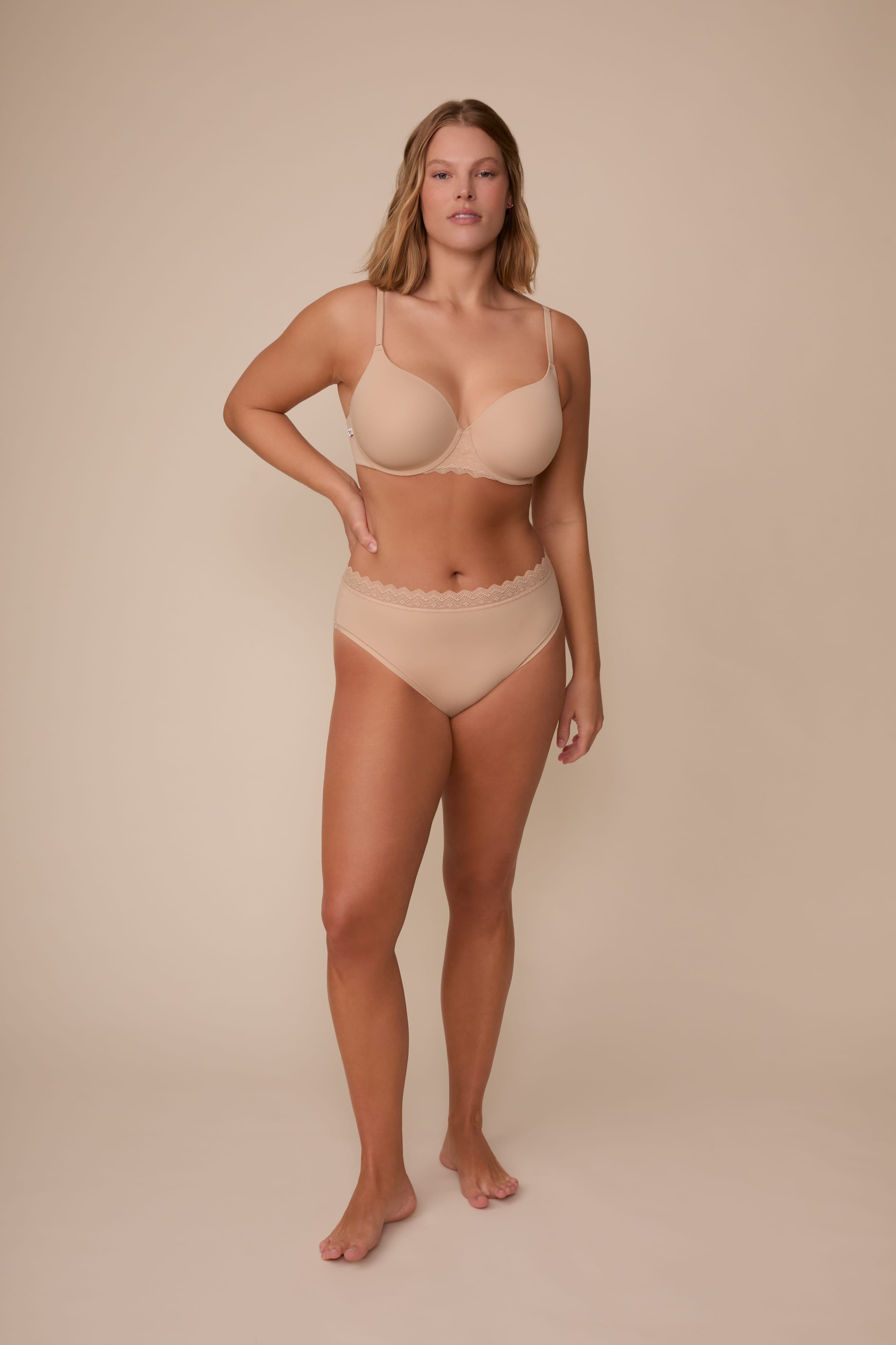 Shop The Base Lace T-Shirt Bra in Beige | Harper Wilde