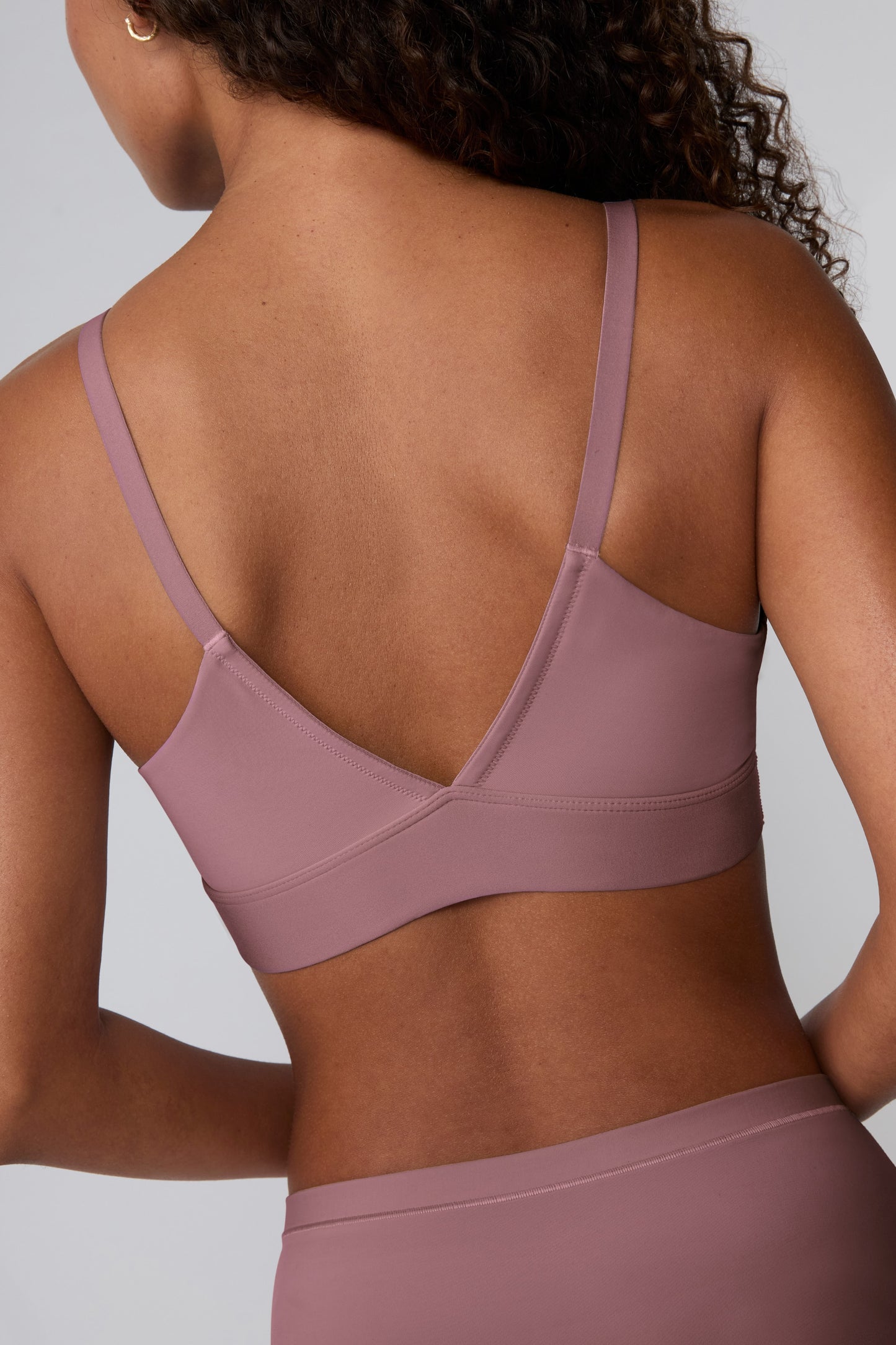Back view of the Bliss Triangle Bralette in Mirage, showing the thin adjustable straps and smooth back