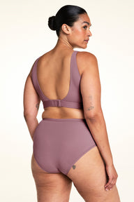 Close-up detail of the Bliss Scoop Adjustable Bralette in Mirage, highlighting the smooth fabric and adjustable strap hardware