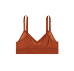 Luxe Triangle Bralette in French Press shown flat against a white backdrop.
