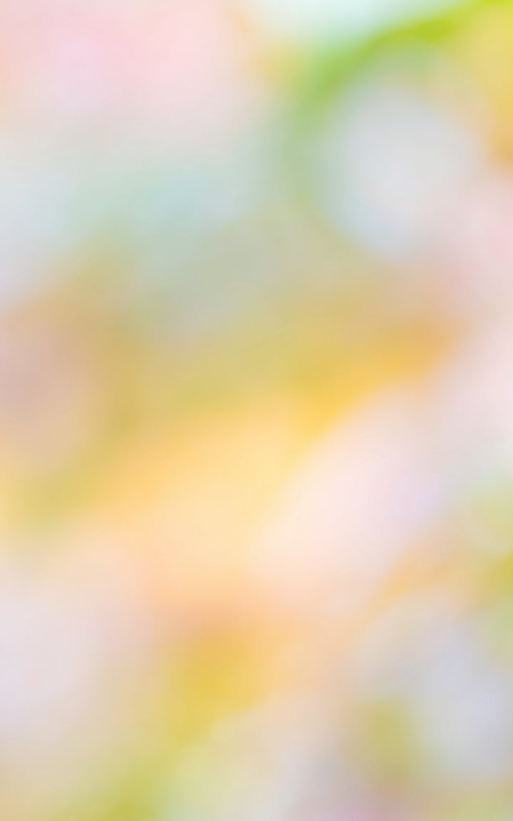 Blurred multicolored abstract pattern with pinks, greens and yellows.
