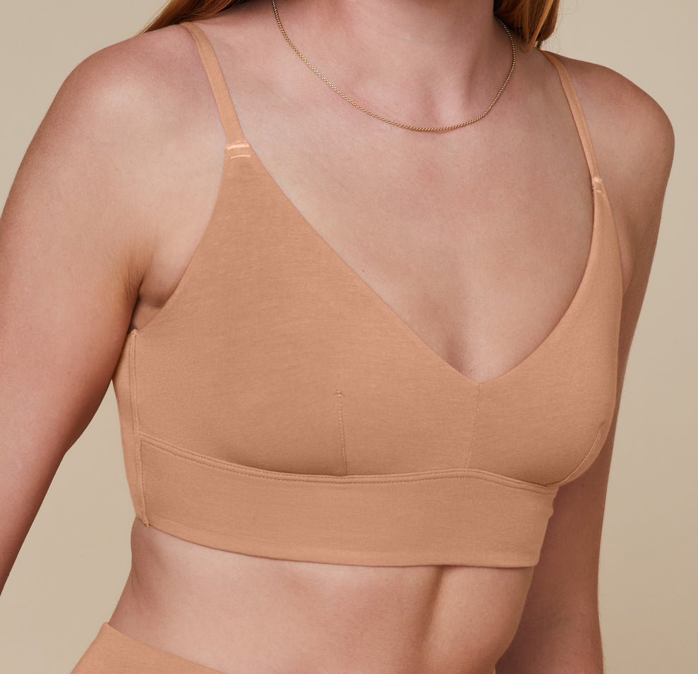 Close up of the Cloud Cotton Triangle Bralette.