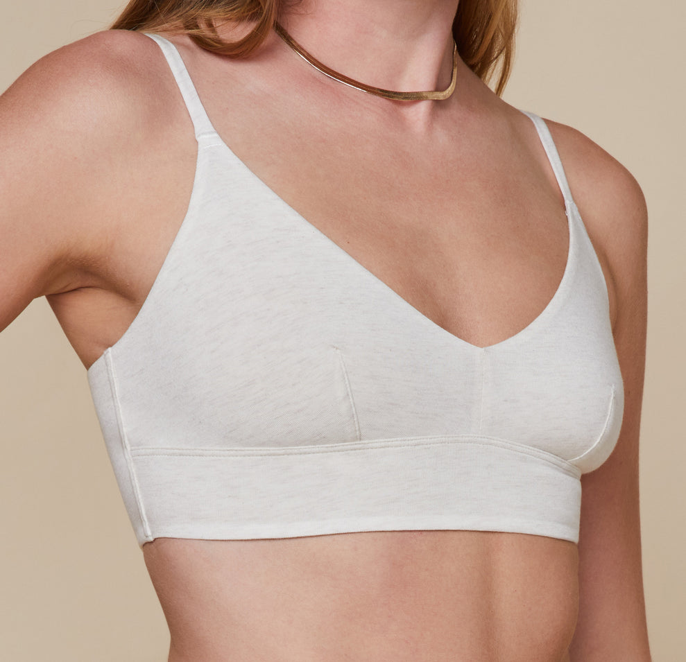 Close up of the Cloud Cotton Triangle Bralette.