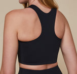 Close up of the back of the Flex Racerback Tank showing the racerback design.