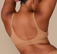 Close-up back detail of the adjustable shoulder straps and U-back design on the Bliss Bralette.