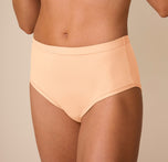 Close-up of the Bliss Highwaist Brief in Daybreak, focusing on the lightweight, second-skin material and wide waistband that stays in place.