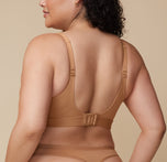 Back view of Bianca in the Bliss Plunge Adjustable Bralette showing the standard strap configuration.