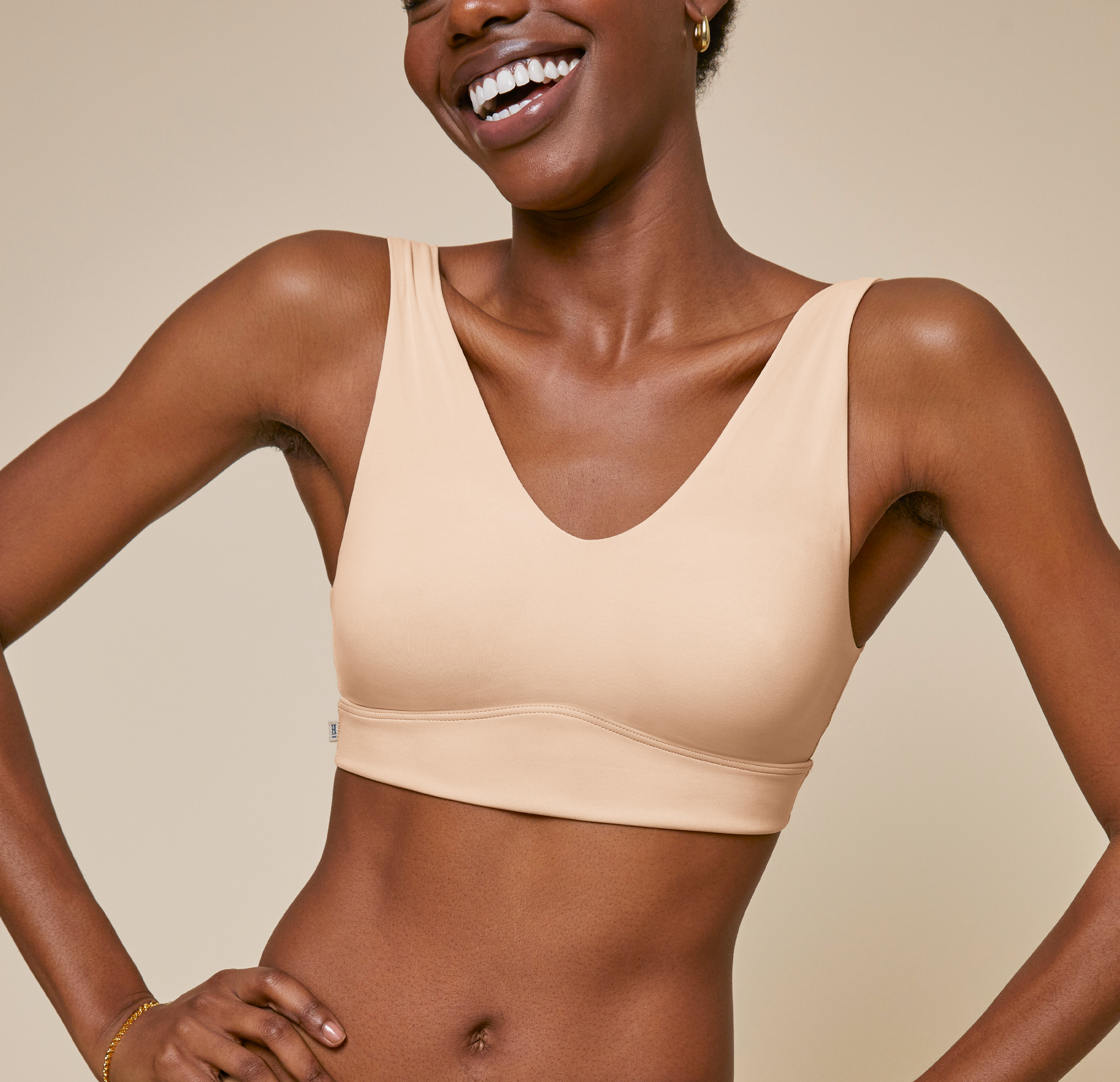 SALE* Mastectomy Bra 'Bliss Wire Free Soft Cup' Off-White/Sand –
