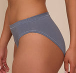 Close-up side view of Nemesis in the French Cut Brief, emphasizing the high-cut leg and gentle curve at the hip for a flattering, everyday fit.