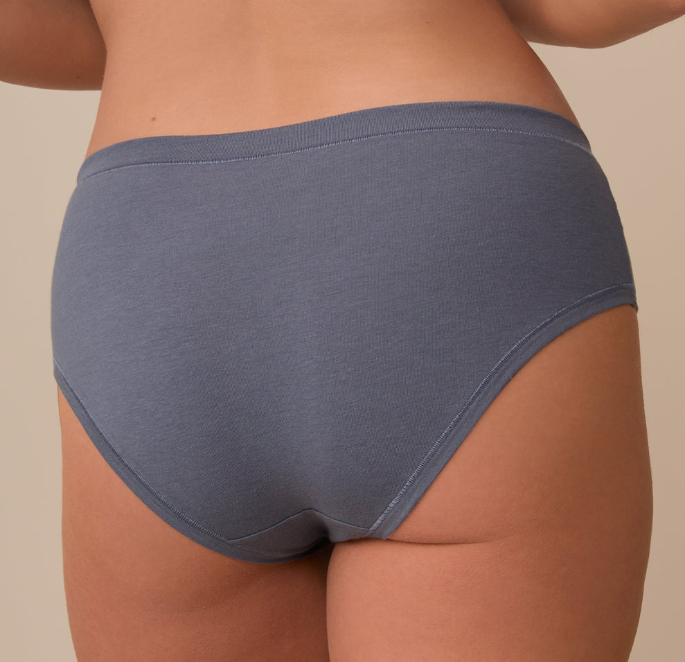 Close-up of the back of the Cloud Cotton Hiphugger in Slate. The image captures the curve-hugging fit and ultra-soft fabric that moves with the body.