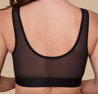 Rear close-up view of the ComfortMesh™ Scoop Bralette in Black. The wide band provides support while maintaining a smooth, comfortable look.