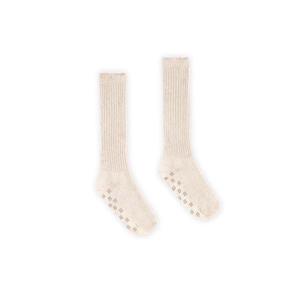 Flatlay of the Cozy Socks in Oatmeal