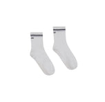 Flatlay of the Stay Wilde Quarter Crew Socks in White