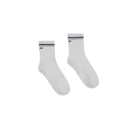 Flatlay of the Stay Wilde Quarter Crew Socks in White