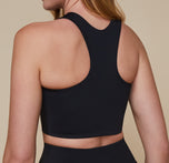 Close up of the back of the Flex Racerback Tank showing the wide, comfortable racerback design.