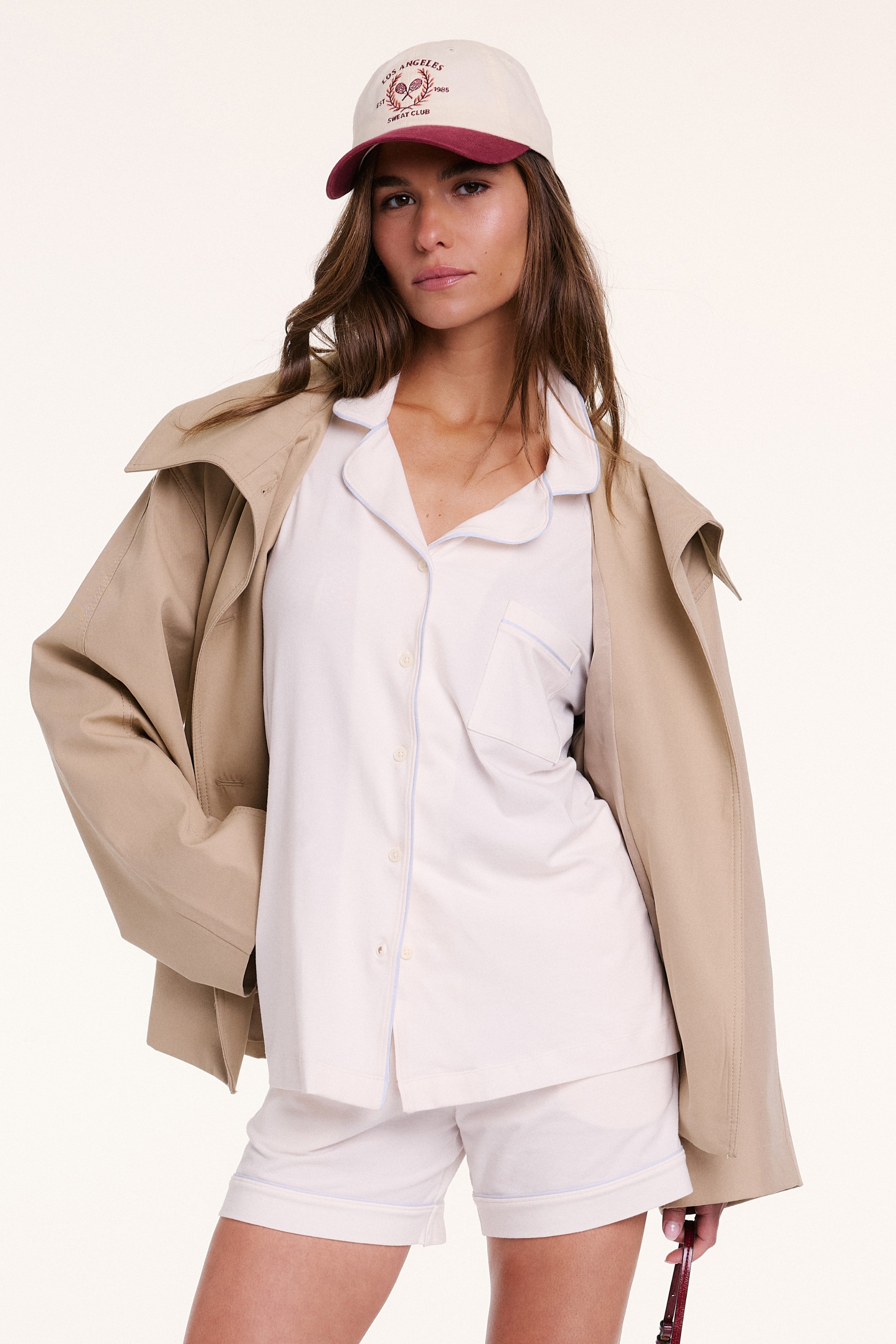 Perfect Pima Long Sleeve Pajama Shirt - Ivory – Harper Wilde