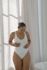 Bliss Plunge Bodysuit - White