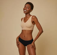 Woman wearing the bliss hiphugger in color black